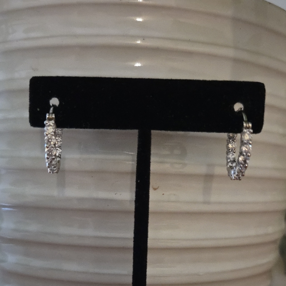 Swarovski Sparkling Silver Hoop Earrings